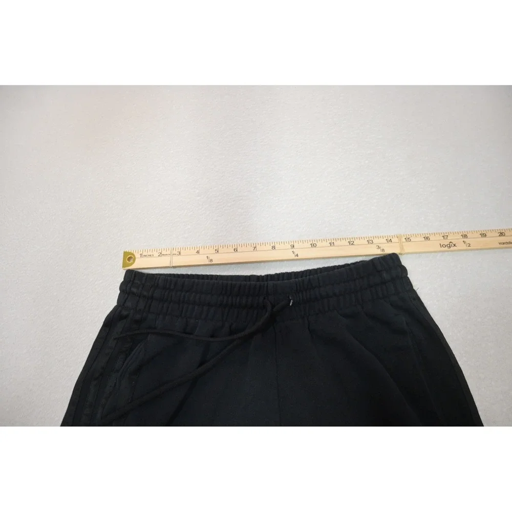 Adidas Joggers Mens Medium Black 3-Stripe Tapered Cuffed Sweatpants‎ Excellent